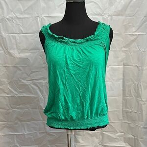 Cache Green Ruched Tank Top size large